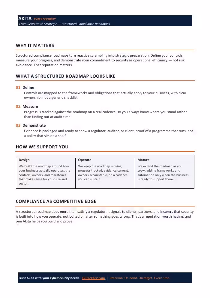 Cover of From Reactive to Strategic: Structured Compliance Roadmaps