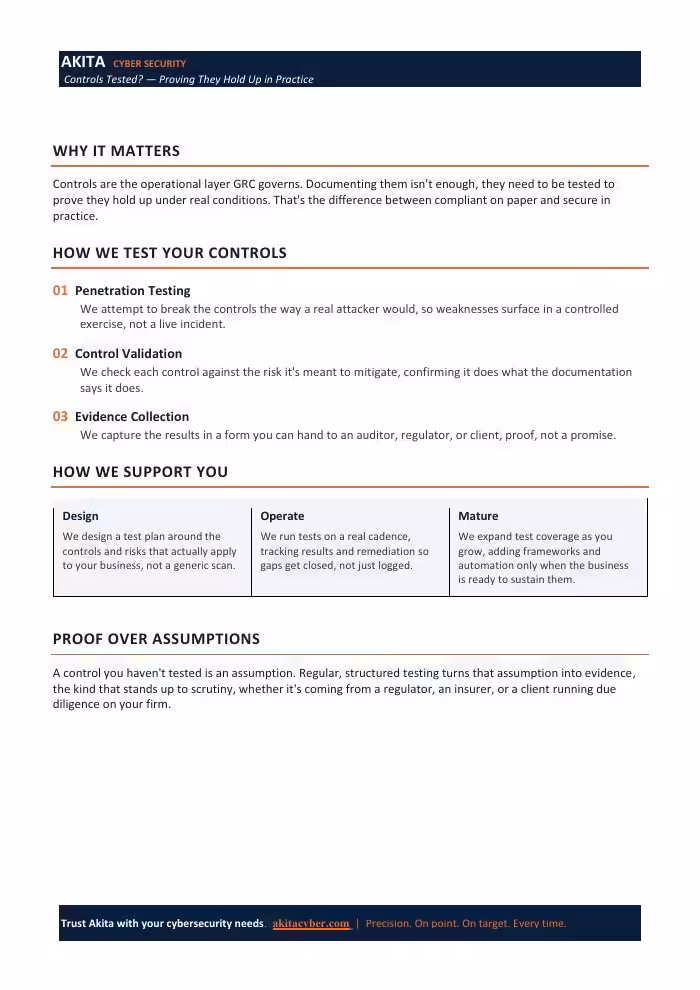 Cover of Controls Tested? Proving They Hold Up in Practice