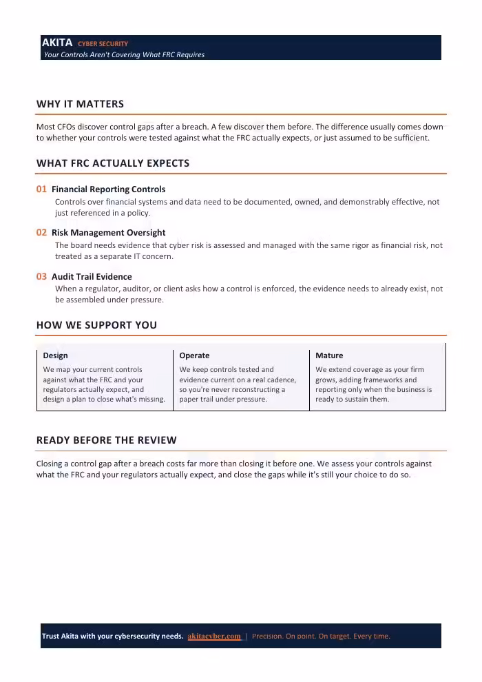 Cover of Are Your Controls Covering What FRC Requires?